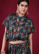 Crepe Silk Floral Printed Indowestern