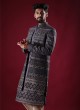 Wedding Wear Indowestern In dark Grey Color