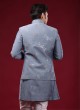 Modal Silk Sequins Work Nehru Jacket Suit