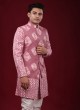 Cotton Silk Printed Nehru Jacket Suit