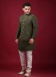 Sequins Work Green Nehru Jacket Suit