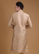 Wedding Wear Kurta Pajama in Golden Color