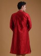 Thread Work Kurta Pajama In Maroon Color