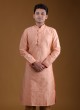 Wedding Wear Kurta Pajama In Peach Color