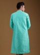 Art Silk Kurta Pajama In Sea Green Color