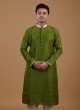 Simple And Sober Kurta Pajama In Green Color