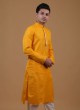 Wedding Wear Kurta Pajama In Orange Color