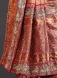 Zardosi Work Designer Saree In Peach Color