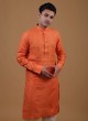 Simple And Sober Kurta Pajama In Orange Color