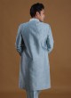 Wedding Wear Indowestern In Powder Blue Color