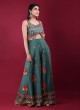 Green Front Cut Out Designer Jumpsuit