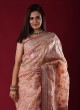 Wedding Wear Saree In Peach Color