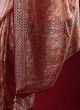 Wedding Wear Saree In Peach Color