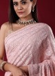 Designer saree In Light Pink Color