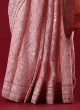 Designer saree In Light Pink Color