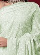 Chiffon Saree In Pista Green Color