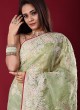 Pista Green Color Designer Saree