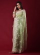 Pista Green Color Designer Saree