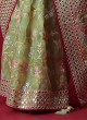 Festive Wear Saree In Pista Green Color