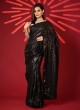 Sequins Work saree In Black Color