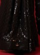 Sequins Work saree In Black Color