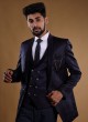 Wedding Wear Suit In Navy Blue