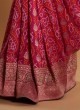 Designer Banarasi Silk Saree In Rani Color