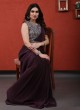 Crush Lycra Ready Pleated Saree in Wine Color