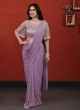 Light Purple Lycra Net Blend Designer Saree