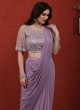 Light Purple Lycra Net Blend Designer Saree