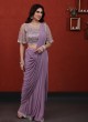 Light Purple Lycra Net Blend Designer Saree