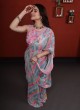 Multi Color Ready to Wear Festive Saree With Sequins Belt