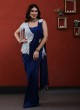 Dark Blue Ready to Wear Saree With Designer Choli