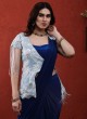 Dark Blue Ready to Wear Saree With Designer Choli