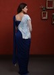 Dark Blue Ready to Wear Saree With Designer Choli