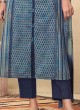 Shagufta Blue Cotton Pant Style Kurti Suit