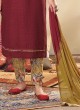 Shagufta Maroon Cotton Kurti with Printed Pant Style Salwar Suit