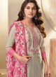 Shagufta Off White Cotton Pant Style Kurti Suit