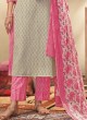 Shagufta Off White Cotton Pant Style Kurti Suit