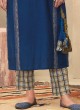 Shagufta Royal Blue Cotton Fabric Pant Style Salwar Kameez