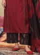 Shagufta Maroon Salwar Kameez In Cotton Fabric