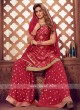 Wonderful Red Color Gharara Suit