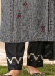 Shagufta Pant Style Salwar Suit In Grey And Black Color