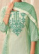 Shagufta Pant Style Cotton Suit In Pista Green Color