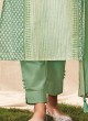 Shagufta Pant Style Cotton Suit In Pista Green Color