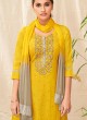 Shagufta Salawar Suit In Yellow Mustard Color