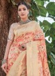 Yellow Designer Digital Printed Cotton Organza Saree