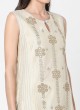 Pant Style Chanderi Suit In Beige Color