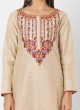 Chanderi Fabric Beige Color Pant Style Suit