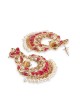 Red Stone Chandbali Earrings